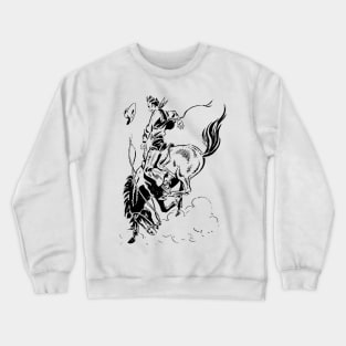 Horse Jump Up Rodeo Taming Western Cowboy Retro Comic Crewneck Sweatshirt